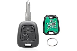 VAILIKEY 2 Tasten Autoschlüssel Fernbedienung für Peugeot 106 206 107 207 306 307 406 407 Partner Citroen C1 C2 C3(433mhz ID46 Chip) (NE73 Rohling)