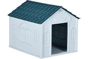 PawHut Hundehütte für den Außenbereich, Polypropylen, Weiß, für kleine und mittelgroße Hunde, 65 x 75,7 x 63 cm