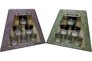 GENERIC Hampton Jams and Chutneys Gift Set - Premium Selection of 6 Jams and 6 Chutneys for Christmas or Birthday Presents