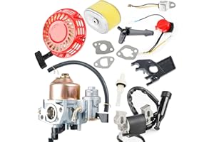 CarBole Carburateur GX160 avec Démarreur à Rappel, Bobine d'allumage et Filtre à Air pour Moteur GX140 GX168 GX200 5HP 5.5HP 6.5HP