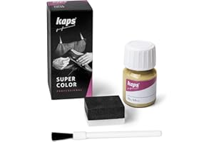 KAPS Super Color, Colorante per Pelle Naturale, Ecopelle e Tessuto, Tinta per Pelle da 25ml (405 - Oro)