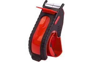 TENDO° Tendo Premium Tape Dispenser, Tape Gun for Packing Boxes, Parcel Packing Tape Dispenser, Ergonomic Tape Dispenser for 2" Packing Tapes, Light Tape Gun for Packing Boxes - RED