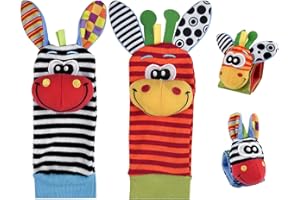 Maxentico Neugeborenen Spielzeug, Rasselsocken, Spielzeug Handgelenk, Socken Spielen, Rasseln Spielzeug Handgelenk und Socken, Handgelenk Rassel Baby, Handrassel für Neugeborene für 0-12 Monate