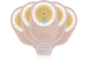 OUCHAN 1-Piece Ostomy Bags Colostomy Pouch with Hook and Loop 12”, Cut-to-Fit(20 pcs/Box)