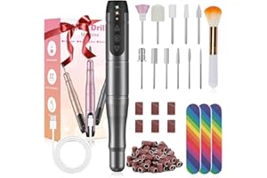 ‎HAPAW HAPAW Elektrische Nagelfräser Kabellos, 11 in 1 USB Aufladbar Profi Nagelfeile Maniküreset für Acryl-/ Gel-/ Naturnägel/Entfernen, Drehzahl Einstellbar Pediküre Maniküre Nagelknipser Set Nail Drill