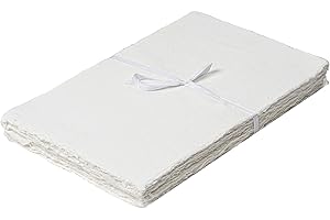 Watercolour Paper - Mixed Media Watercolour Paper - 150 GSM Thick Deckle Edge Virgin Cotton Handmade Paper - Off White Toned -32 X40 CM by Leather Village