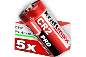 kraftmax Förpackning med 5 CR2 litium högpresterande batterier för professionella applikationer