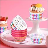 100 Adet Desenli Cupcake Kalıbı,Renkli Browni Ve Muffin Kabı,Kağıdı