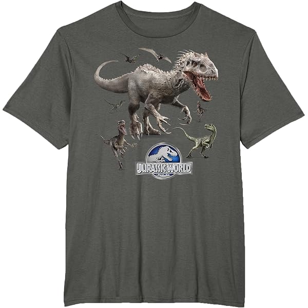 T-shirt uomo con licenza ufficiale Jurassic Park Distressed logo
