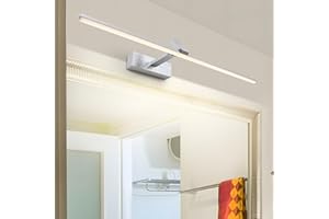 TYhogar Lustro łazienkowe LED 60cm Jasne lustro ścienne LED Nowoczesne lustro łazienkowe 4000K 1320LM 12W IP44 Wewnętrzna lampa ścienna