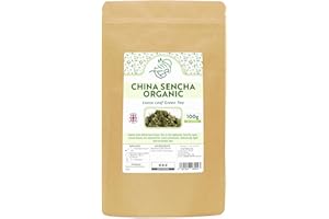 HIIP TEA China Sencha Organic Premium Green Loose Leaf Tea (China Sencha, 100g)
