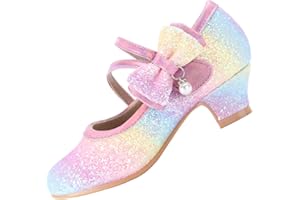 EIGHT KM EKM7018 Scarpe Eleganti per Ragazze con Tacco Alto Mary Jane Princess per Feste di Nozze - Illuminanti per Bambini Toddler