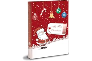 MARELI Album Fotografico Natale con 30 fogli (60 pagine) in cartoncino spesso e resistente intervallato da pergamino, 20x25 My First Christmas