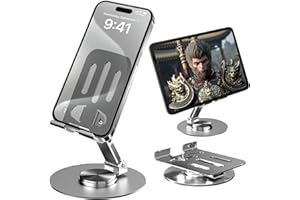 GOZOPO Faltbarer Telefonständer, in Mehreren Winkeln Verstellbarer Handyhalter für den Schreibtisch, kompatibel mit Allen Smartphones (Grau)