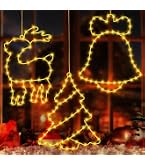 LED Weihnachtsbeleuchtung – 140 LED Lichterkette Mit 8 Modi & Timer | 3 Stück, Stern, Rentier, Baum