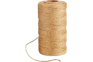 AUERVO 100M Natural Jute Twine, 3 Ply Garden String Brown Twine For DIY Crafts Decoration Gift Wrapping Bundling Gardening
