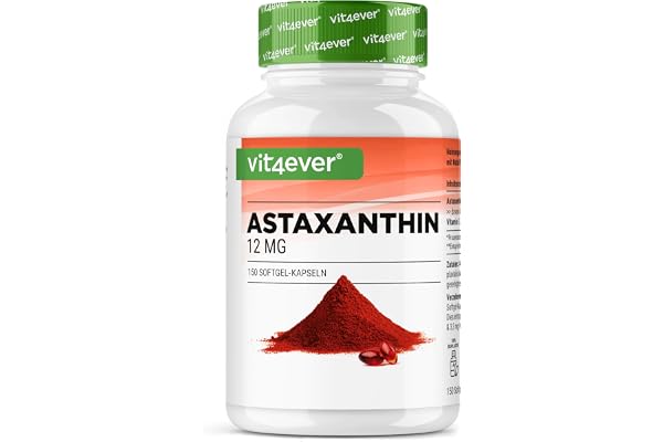 Astaxanthine 12 mg - 150 Capsules Softgel (Réserve de 10 Mois) - Premium : Véritable Astaxanthine Issue de Micro-Algue Haematococcus Pluvialis Pure - Optimisée avec Vitamine E & Huile d’Olive