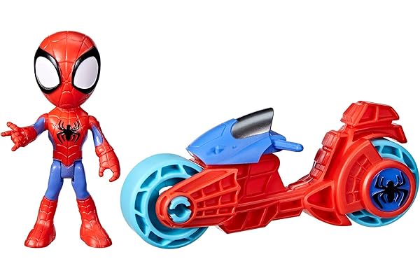 Marvel Spidey et Ses Amis Extraordinaires, Figurine Spidey avec Moto, Jouet pour Filles et garçons, dès 3 Ans
