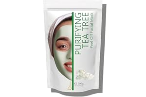 OÏLÉNA Maschera dell'albero del tè anti-acne Maschera Viso Pulizia Aspiratore Punti Neri Maschera in polvere Idratante Vegan, senza lavaggio, esfoliante Pulizia dei pori 200 g + dose gratuita