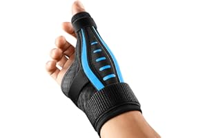 FULDAY Daumenbandage Rechts und Links Hand, Ergonomische Daumensattelgelenk Bandage, Atmungsaktive Daumenschiene, Daumenorthese bei Arthrose, Sehnenscheidenentzündung, Schnappdaumen(M blau)