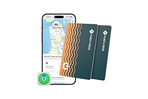 NOVOO SmartCard Wallet Tracker 2-Pack, Air Locator Tags - 1.6mm Thin, 6-Year Battery, IP68 Waterproof, Apple Find My Compatible (iOS Only), Bluetooth GPS Item Finders for Luggage, Passport - Green