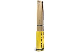 ProMark Bacchette Batteria - Rebound 5B Drum Sticks - FireGrain - Finitura laccata, Punta di ghianda, Legno di hickory - 3 coppie di Rebound 5B + 1 coppia di FireGrain 5B