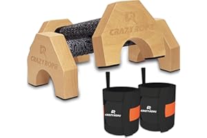 CRAZYROPE Parallettes de Madera Gravity Fitness, Mini Bombas de Mango, Push Ups para Fitness, Gimnasia, Aerobic, Culturismo