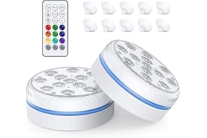 Joycome 13 LED RGB dykarlampor för pool ovan jord (2 st) | IP68 Vattentät, magnetisk och sugkoppar, dykning fjärrkontroll för