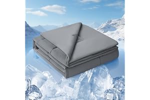 ‎LUXEAR Luxear Sommer Kühldecke, Arc-Chill Q-MAX 0,5 Kühlfaser Doppelseitige Decke, Atmungsaktive Leichte Alltagsdecke für Bett Baby Haushalt, 3D-Struktur & Pflegeleicht, 150x200cm Dunkelgrau