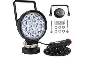 Willpower 1 Pcs Flood Phare de Travail LED, 4 pouces 42W avec Base magnétique Feux led, Barre lumineuse de travail pour 4x4 Voiture Camion SUV Bateau Camping
