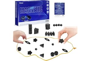 KJSXUUE Magnetisches Kinderschachspielzeug, Magnetisches Schachspiel, Reisen Schach Magnetisch, Puzzle Checkers Spiel, Tragbares Schachbrett-Party Für Familientreffen (165)