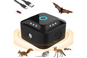 Jarper Ultrasonic Mouse and Rats 360°, Mouse and Ants Repellent with Ultrasound, Device Ultrasonic Mouse with Strobe Lights and PIR, for Mice, Rodents, Mice, Squirrels, Spiders, Roach