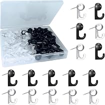 50 Stück Transparente Reißzwecken Mit Haken – Für Pinnwände, Fotos, Kalender, Korktafeln
