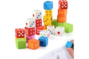 JIASHA Gomas De Borrar, 24 Piezas Borrador de Dados Lindo Gomas de Borrar Multicolor Goma de Borrar Borrador Para Niños Gomas de Borrar Mini, Para Escuela, Oficina, Artículos De Papelería (24)
