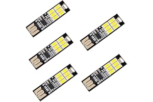 Yizhet Global 5 lumières LED USB pour Les claviers d'ordinateur Portable, Super Lumineuse avec 6 LED et Une Touche variateur pour Ajuster la lumière, à accrocher au Porte-clés (Blanc Froid)