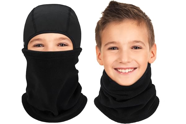 Arcweg skidmask för barn – termisk fleece halsvärmare, vindtät vinterhuva för pojkar flickor – passar under hjälmar för skidåkning, löpning, cykling