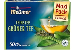 ‎MEßMER Meßmer Feinster Grüner Tee | 50 Teebeutel | Vegan | Glutenfrei | Laktosefrei | 50 Stück (1er Pack)