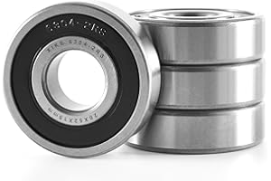 XiKe 4 pièces 6304-2RS Roulement à billes 20x52x15mm Chromé acier et Double scellé et Pré-lubrifié, 6304RS Roulements à billes à gorge profonde avec joints.