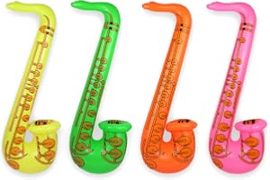 HENBRANDT 1 x maskeradfest uppblåsbar 75 cm färgad jazzsaxafon
