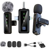Micro Cravate Sans Fil Kazaigou 2-en-1 - Pour Smartphone & PC - Idéal YouTube, TikTok, Enregistrement - 20m Portée