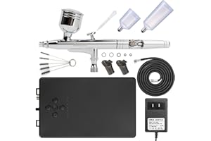 AUTOLOCK Kit Aerógrafo 55psi Multi-Funcional Aerógrafo Doble Acción Alta Potencia Compresor de Aire Plus Adecuado para Zapatos Ropa Modelo Tatuaje Uñas Arte Dibujo Decoración Pastel