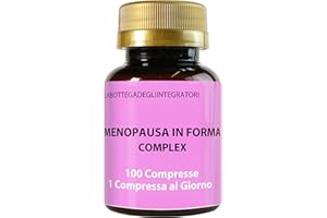 LABOTTEGADEGLIINTEGRATORI Kudzu e Trifoglio Rosso Ricchi in Isoflavoni, con Cimicifuga, Agnocasto, Moringa, Salvia, Dioscorea, Verbena | Menopausa In Forma Complex 100 Compresse | Controllo del Peso e Rilassamento | Vampate