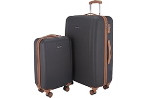 Hauptstadtkoffer - Wannsee - Juego de 2 Piezas (58 cm, 77 cm), Maleta rígida giratoria, Trolley, TSA, 4 rudeas, Negro