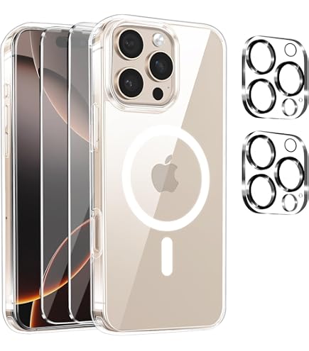 iVoler Cover Trasparente Anti Ingiallimento per iPhone 17 Pro, [Antiurto di Grado Militare] HD Chiaro Custodia con Assorbimento degli Urti e Sottile Anti-Graffio Rigida Bumper Case