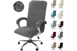 ‎ALISHOMTLL Alishomtll Samt Bürostuhl Bezug mit Armlehne Stretch Stuhlhussen Gaming Stuhl Bezug Abnehmbare Sessel Überzug Elastische Stuhlbezüge für Bürostuhl Computer Stuhl Drehstuhl (Grau, X-Large)