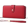 GAEKEAO Ladies Purse RFID Blocking Leather Large Capacit Women's Wallet with Multiple Card Slots and Zipper Pocket