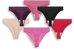 GRANKEE damskie oddychające bezszwowe majtki stringowe no show bielizna 6 pack