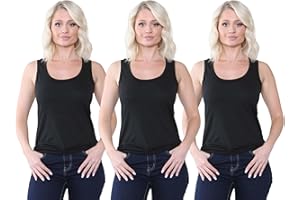 Bahob® 3 Pack Women's Vests Tank Tops for Women Supersoft Cotton Vest S-2XL