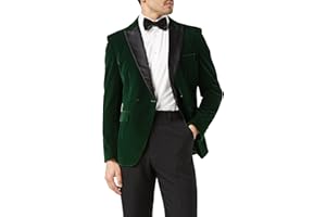 XPOSED Wills - Mens Double Breasted Velvet Dinner Jacket 2 Button Tailored Fit Suit Tuxedo Blazer
