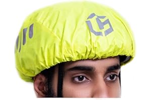 GearTek Bike helmet Cover | Reflective High Visibility Rain Covers for Bicycle Helmets | Waterproof & Bright protective Cover for Trips and Travelling